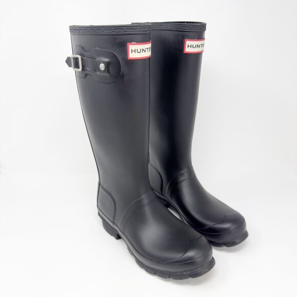 Hunter Original Tall Matte Black Rain Boots in women's size 5 - Picture 2 of 8